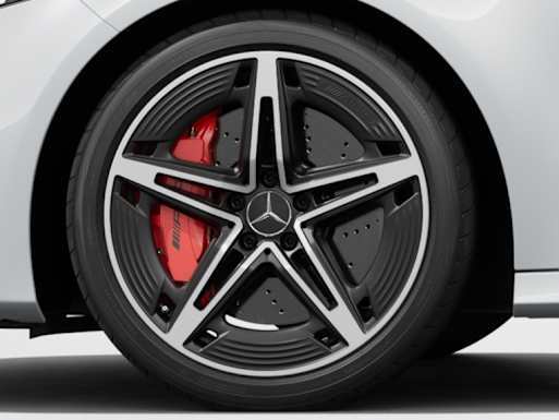 Red-painted brake callipers