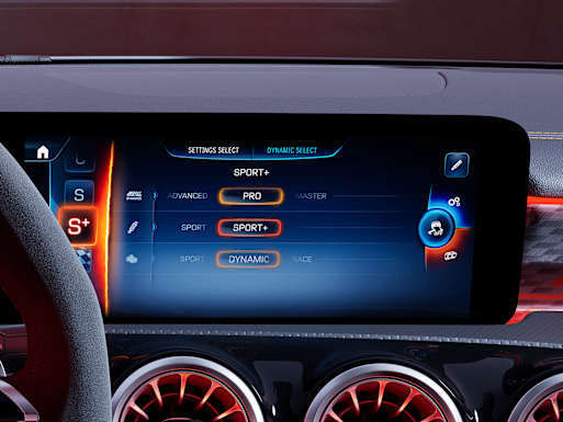 MBUX multimedia system with instrument cluster and AMG-specific display styles