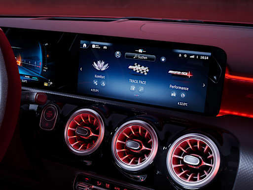 MBUX multimedia system with instrument cluster and AMG-specific display styles