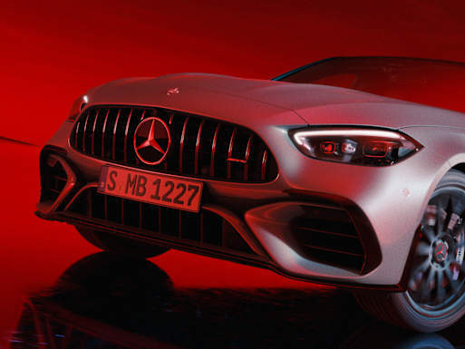 AMG-specific radiator grille with vertical struts (C 63 S E PERFORMANCE 4MATIC+)