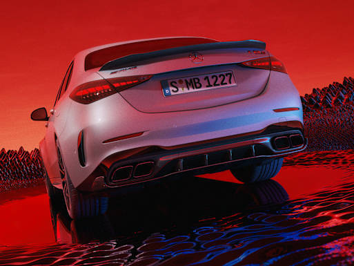 AMG rear apron with diffuser insert in high-gloss black (C 63 S E PERFORMANCE 4MATIC+)