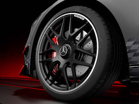 AMG forged wheels in cross-spoke design and AMG high-performance brake system [CLA 45 S 4MATIC+ Coupé]
