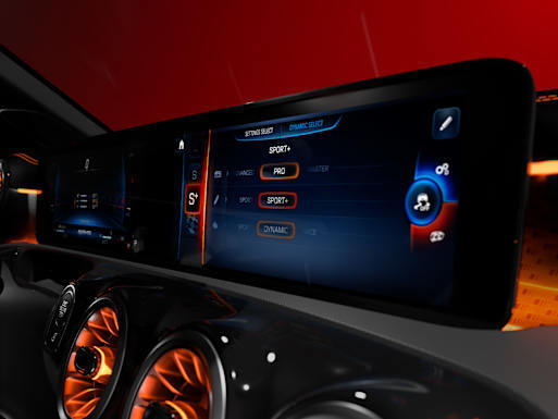 Updated MBUX multimedia system with AMG-specific display designs