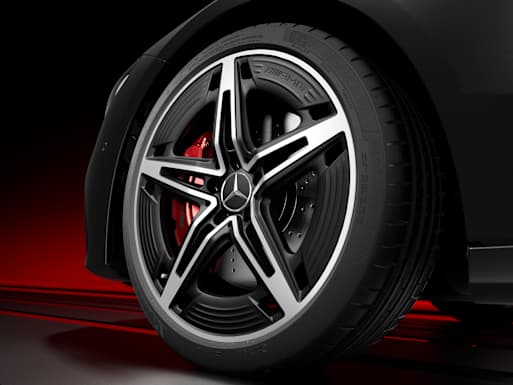 AMG light-alloy wheels and AMG high-performance brake system [CLA 35 4MATIC Shooting Brake]