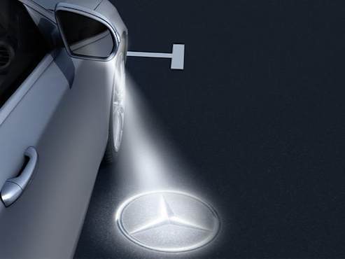 Ambient lighting with projection of brand logo