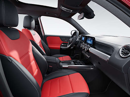 Red pepper / black leather upholstery