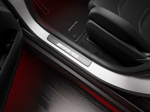 Illuminated AMG door sill panels with "AMG" lettering