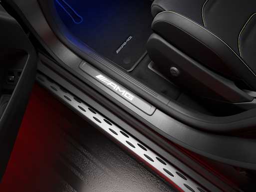 Illuminated AMG door sill panels with "AMG" lettering