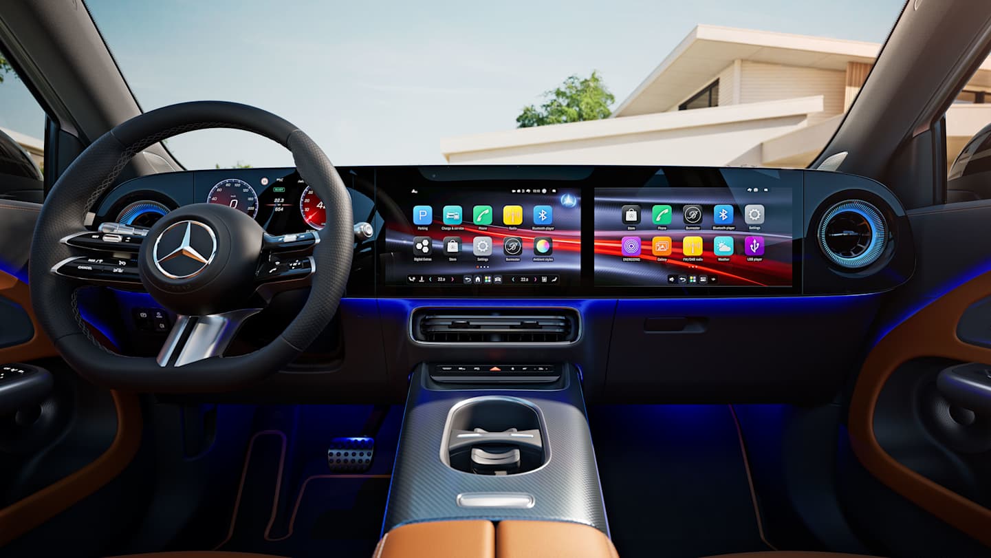 Interior of the all-new electric GLB